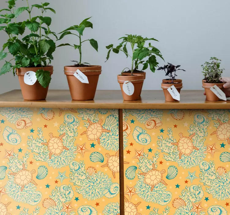 Nature wall sticker coral and marine life decor - TenStickers