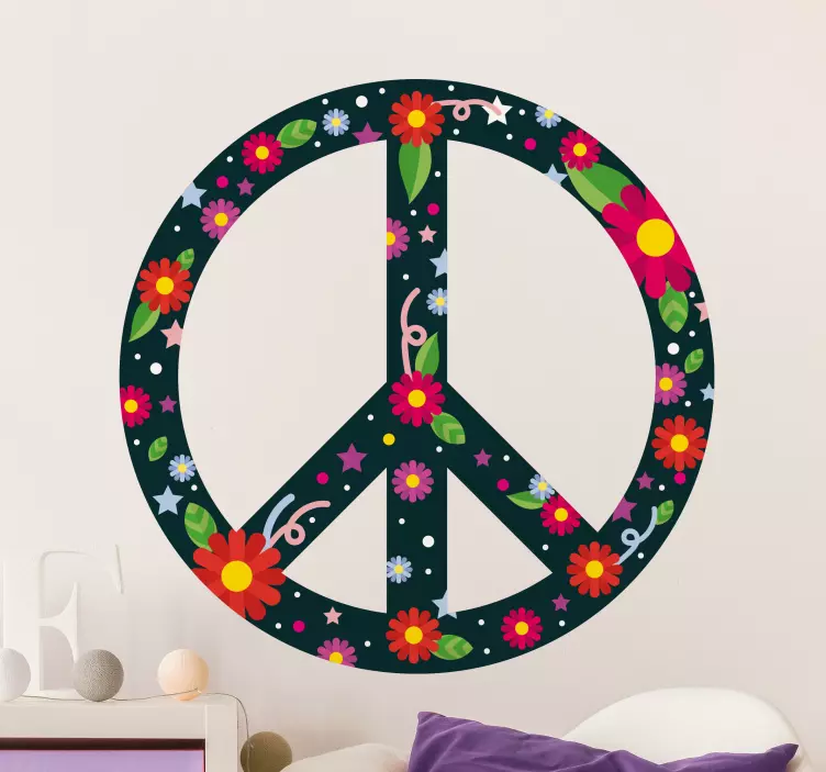 Nature wall sticker floral harmony emblem - TenStickers