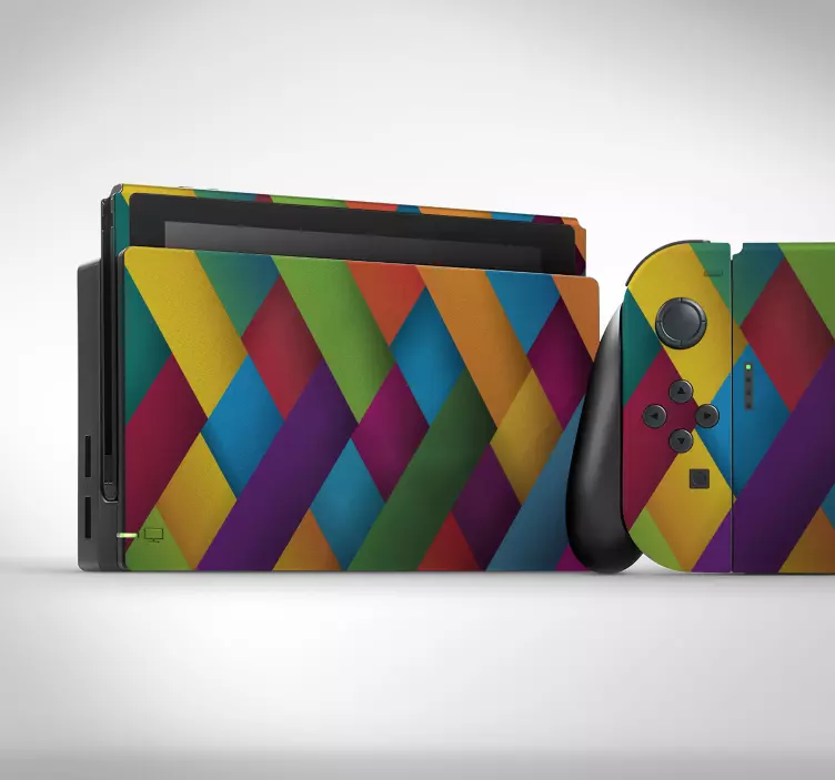 Nintendo sticker colorful geometric pattern skin - TenStickers