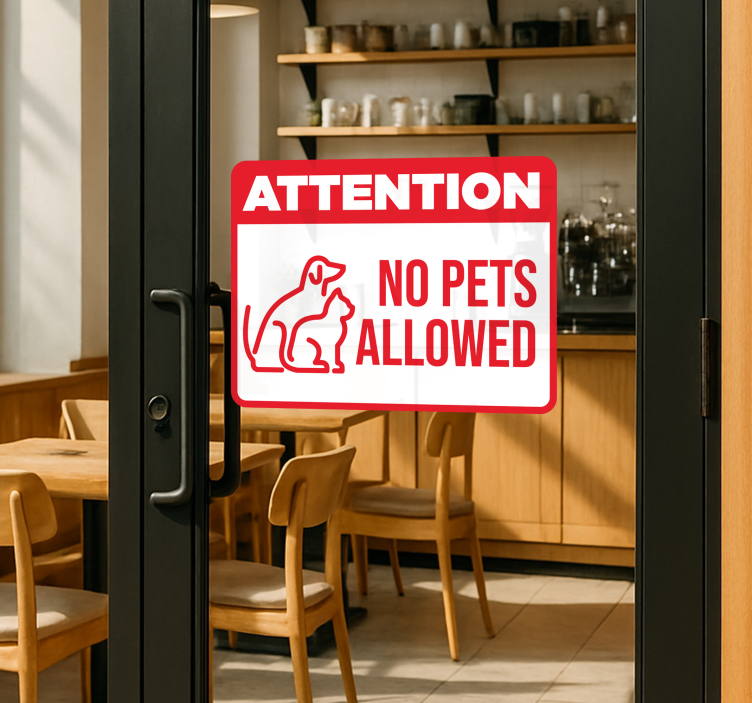 "No pet allowed sign" shop window sticker - TenStickers