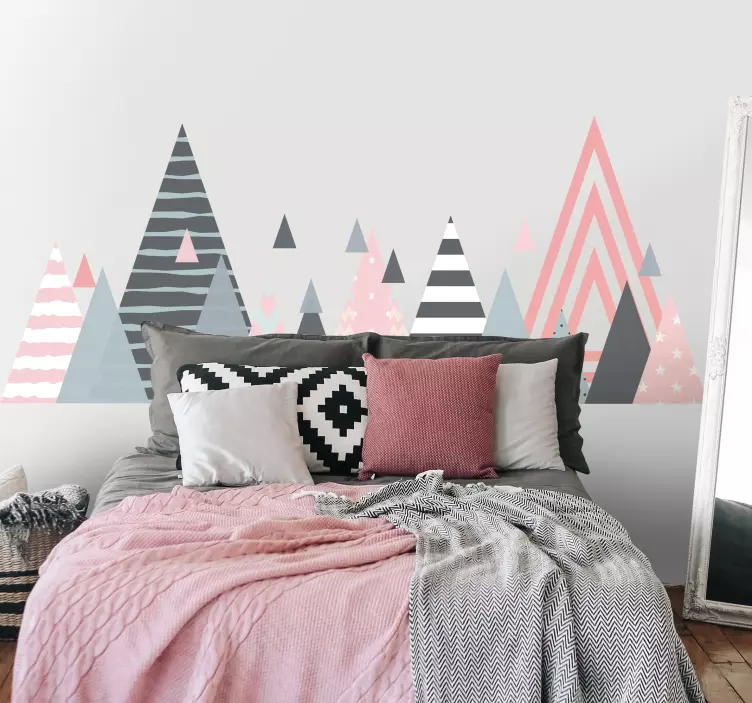 Nordic style geometric headboard sticker - TenStickers