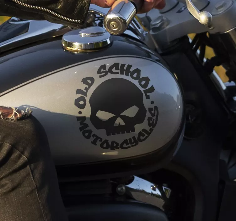 Old School Logo Motorbike Sticker - TenStickers