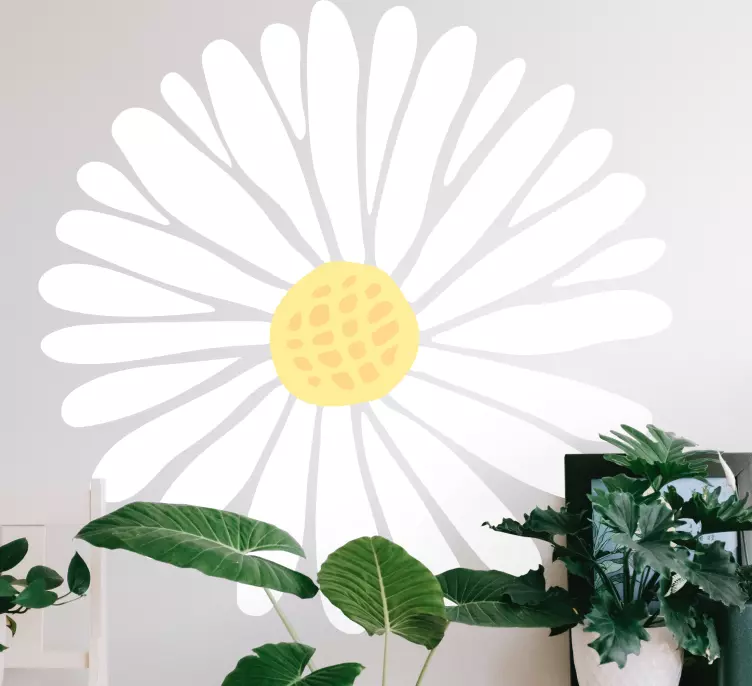 One simple daisy flower wall sticker - TenStickers