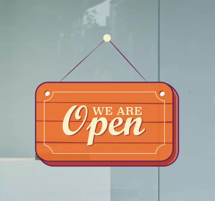 Open sign display shop window sticker - TenStickers