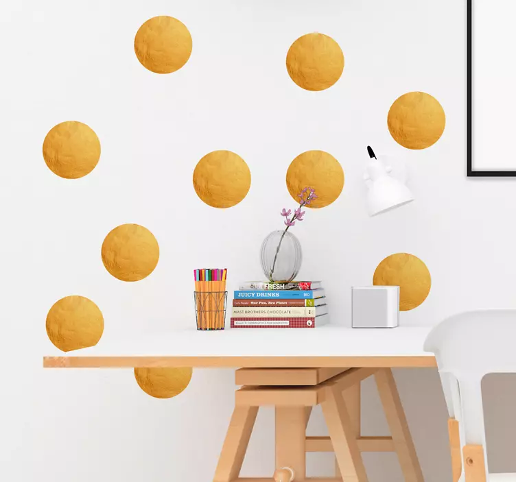 Rough textured yellow dots  geometric wall sticker - TenStickers