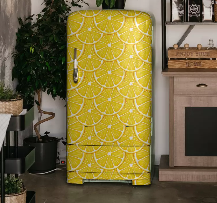 Orange pattern  fridge sticker - TenStickers