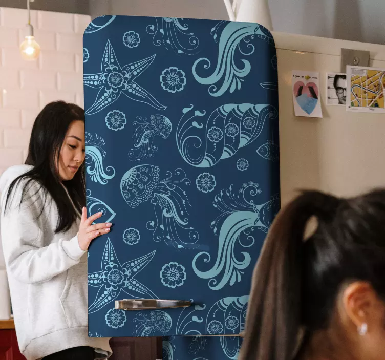 Ornamental Sea Life fridge fridge sticker - TenStickers