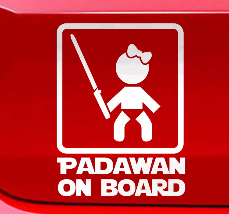 Padawan girl baby on board car sticker - TenStickers