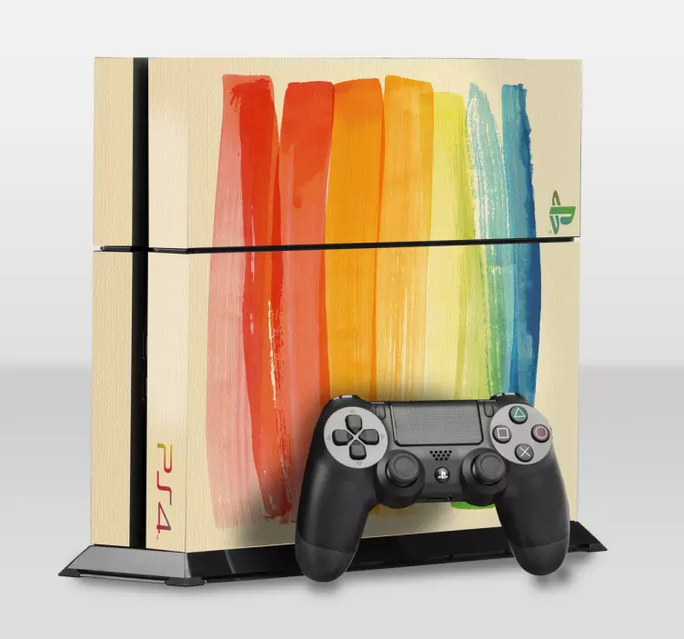 Painted rainbow brush stroke ps4 skin - TenStickers