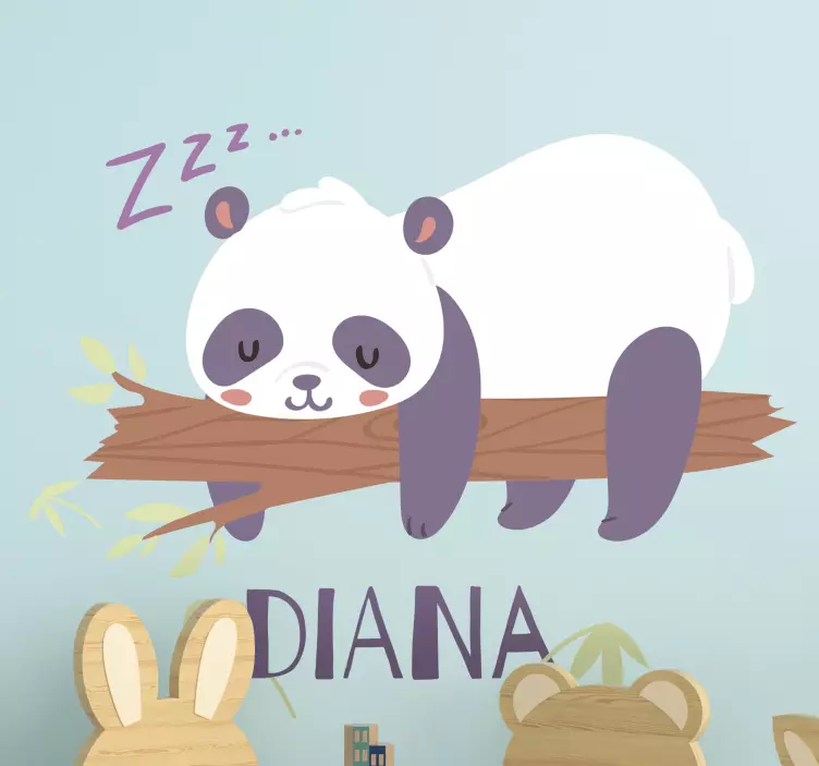 PANDA SLEEPING ON BRANCH pet sticker - TenStickers
