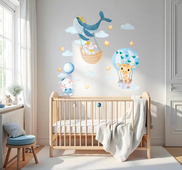 Pastel safari baloons wall decal - TenStickers