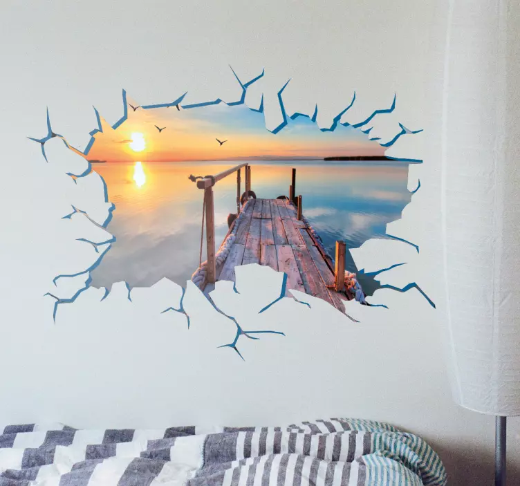 Custom photo in broken wall effect 3d wall sticker - TenStickers