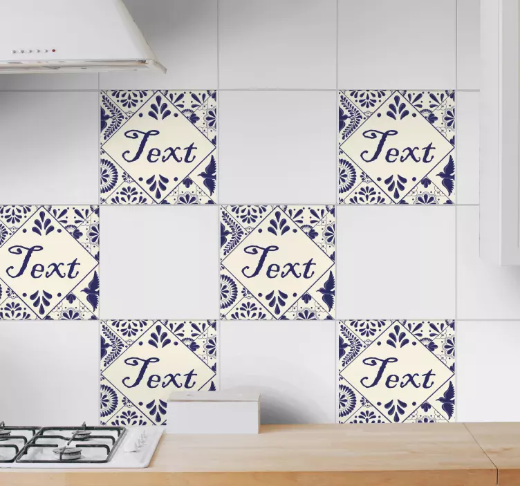 Personalized delfts blue tile sticker - TenStickers