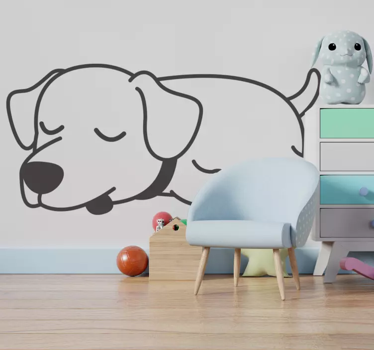 Pet sticker sleeping dog figurine - TenStickers