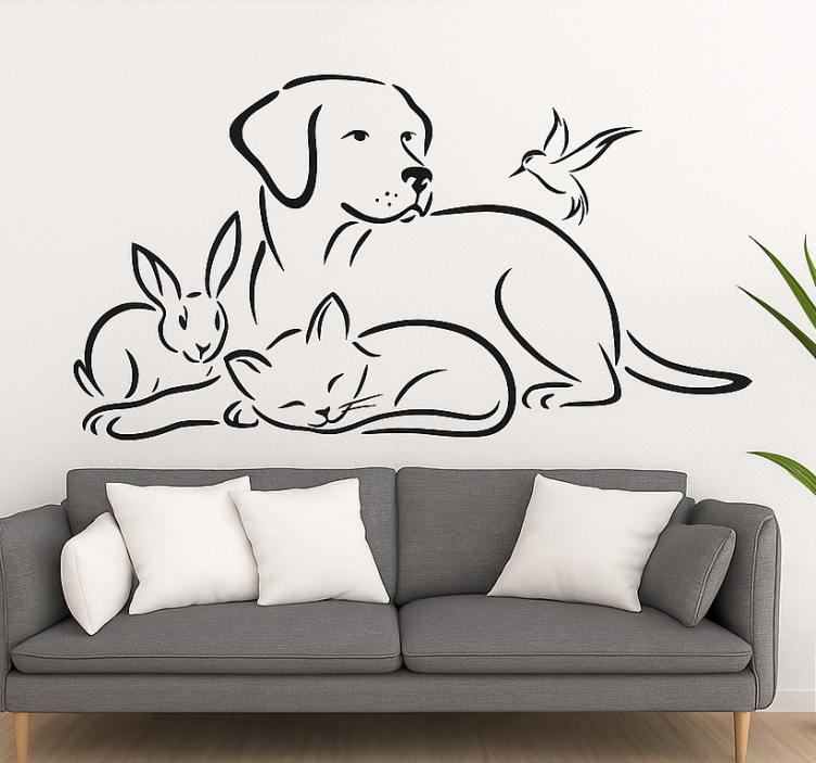 Pets wall decal living room wall sticker - TenStickers