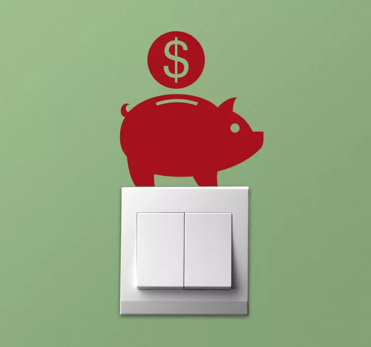 Piggy Bank Symbol light switch sticker - TenStickers
