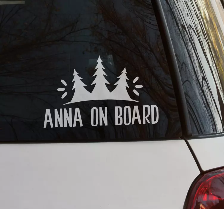 Pines design baby on board sticker - TenStickers