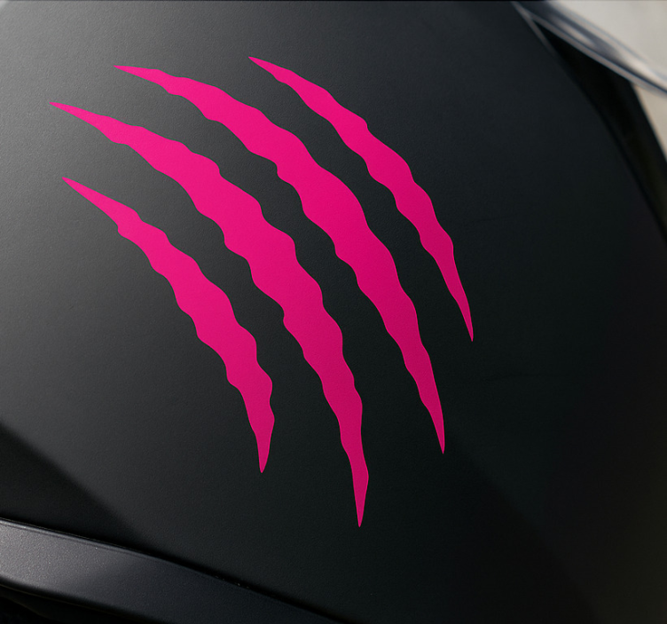 Pink claw scratches motorbike sticker - TenStickers