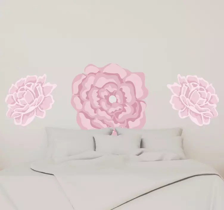 Pink Floral Accents flower wall sticker - TenStickers
