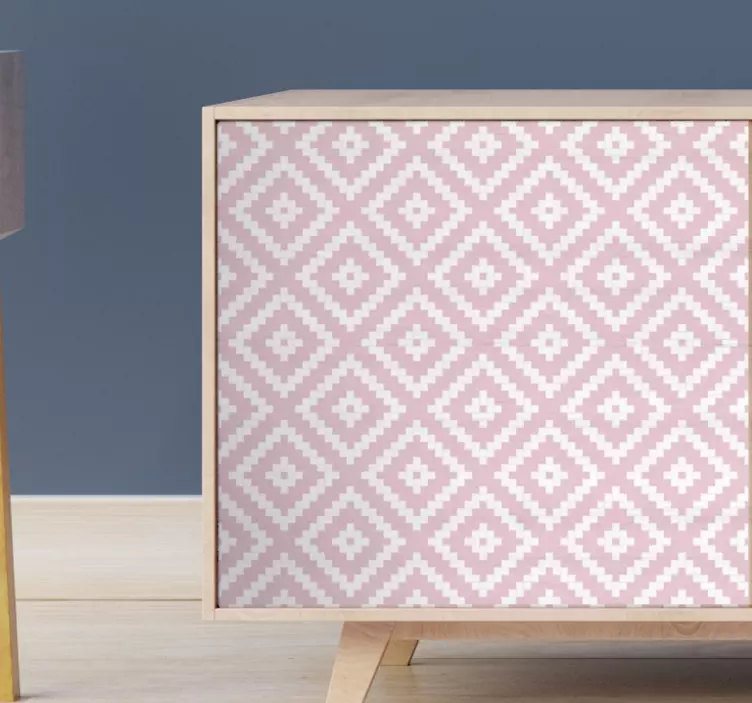 Pink squares geometric pattern furniture sticker - TenStickers
