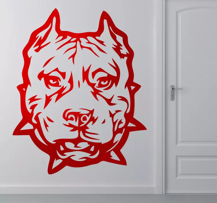 Pitbull Face Wall Sticker - TenStickers