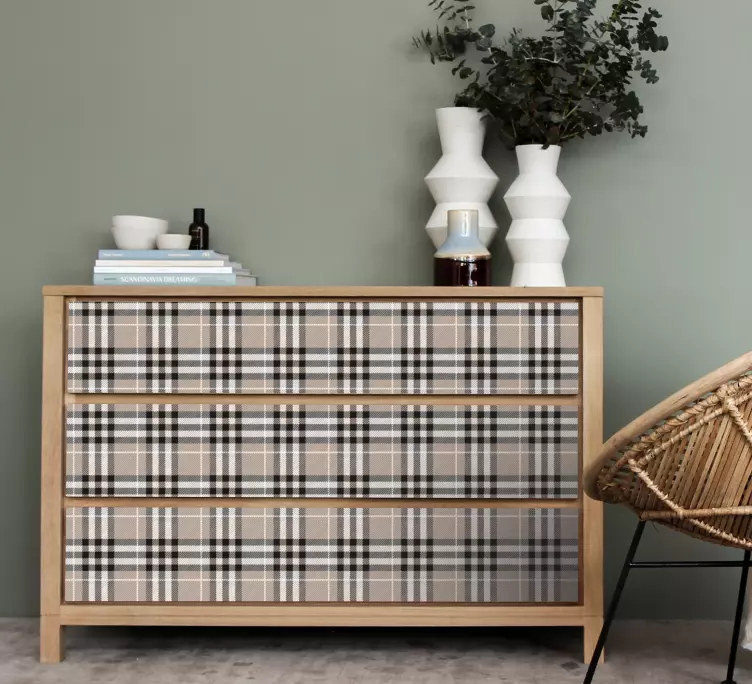 Plaid Pattern Overlay furniture sticker - TenStickers