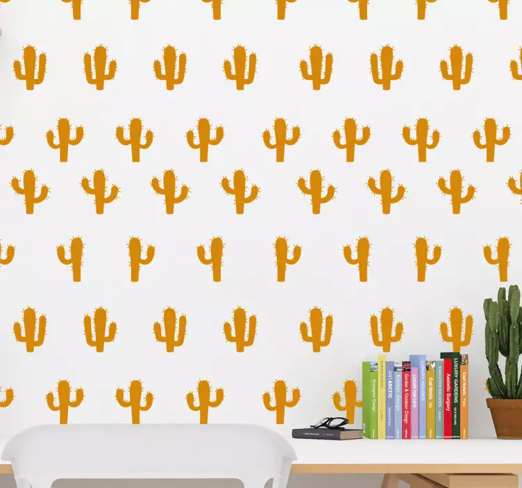Plant sticker with stylized cactus design - TenStickers