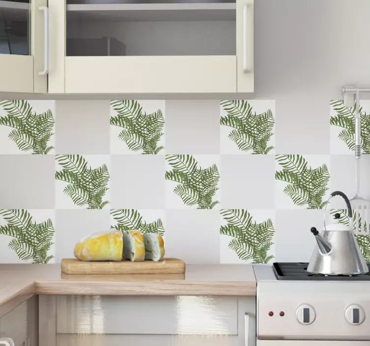 Tropical plants tile sticker - TenStickers