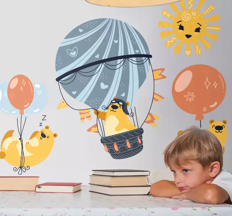Playful Balloon Adventure wall sticker for kids - TenStickers