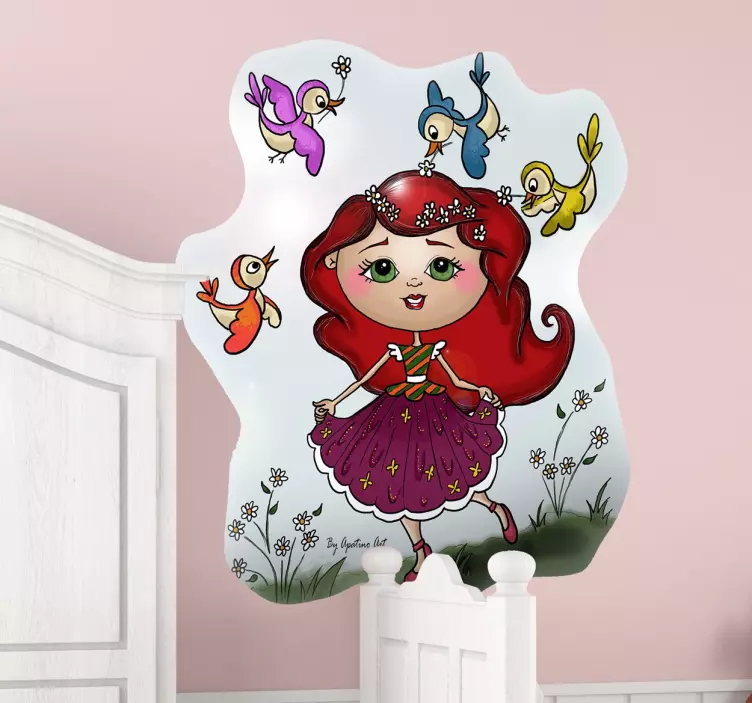 Playful Fairy Girl wall sticker for kids - TenStickers