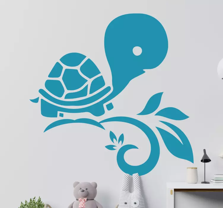 Playful turtle design sticker - TenStickers