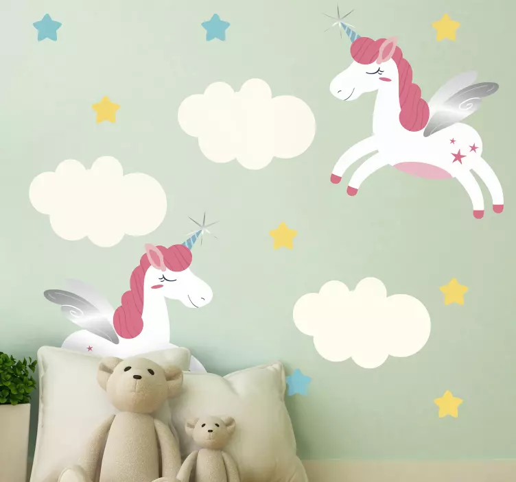 Playful Unicorn Design pet sticker - TenStickers