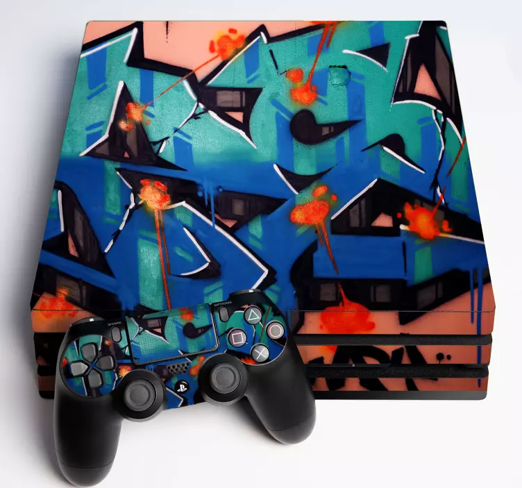 Ps4 skin vibrant graffiti design - TenStickers