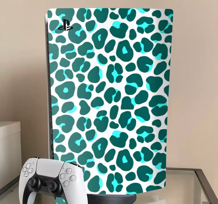 Ps5 skin blue leopard design - TenStickers