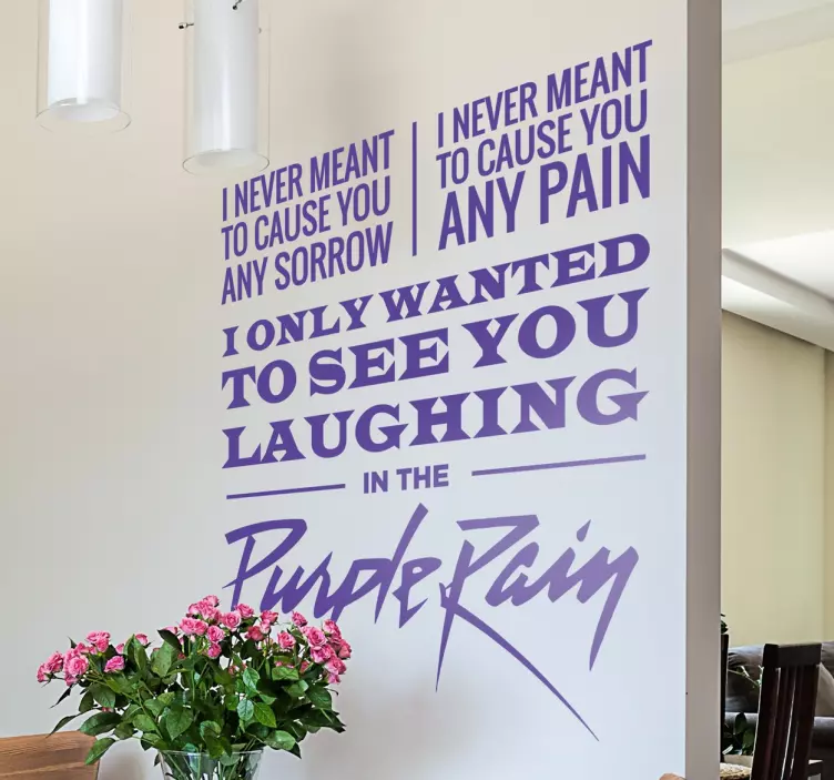 Purple Rain Prince Lyrics Wall Sticker - TenStickers
