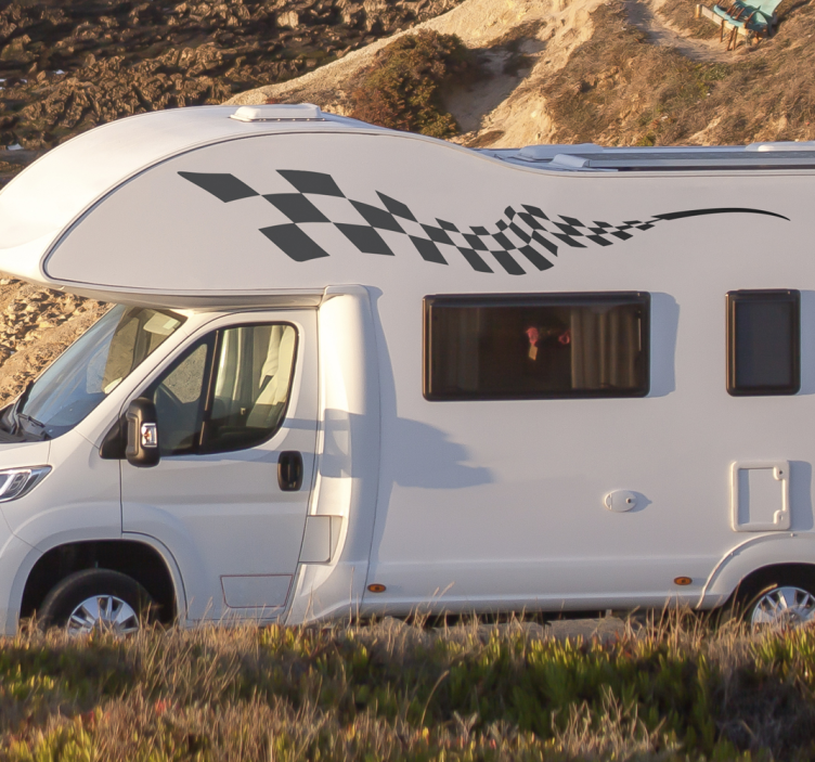 Racing blocks side caravan decal - TenStickers