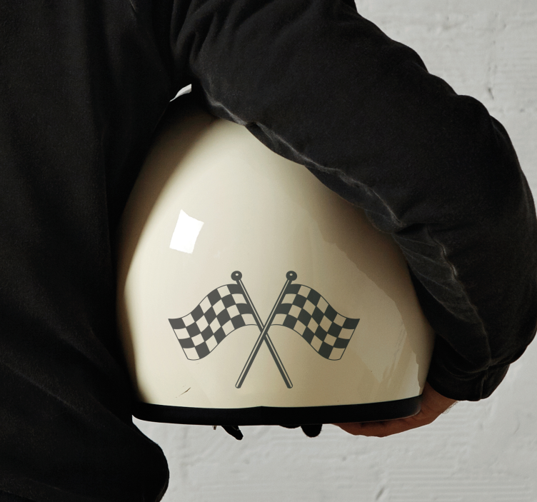 Racing flags design motorbike sticker - TenStickers