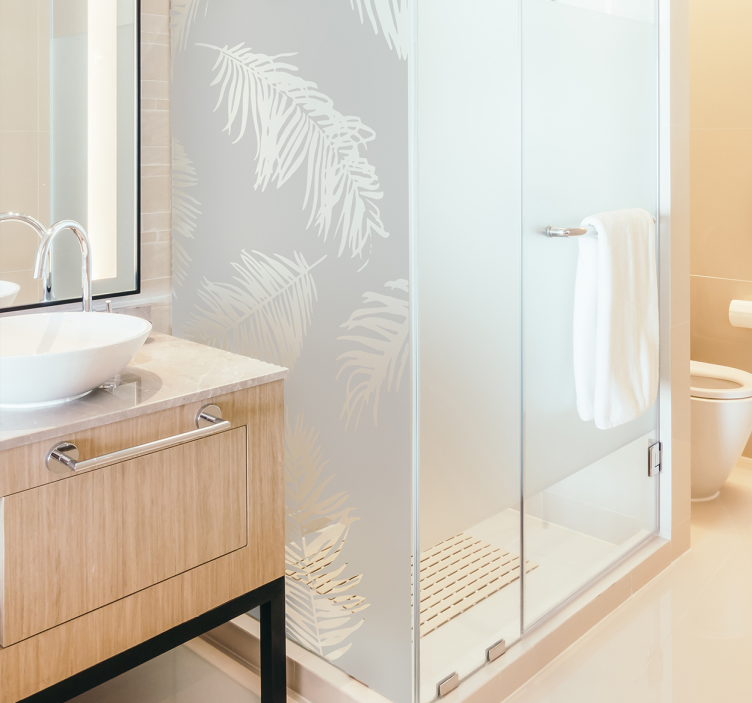 Rain forest plants  shower screen sticker - TenStickers