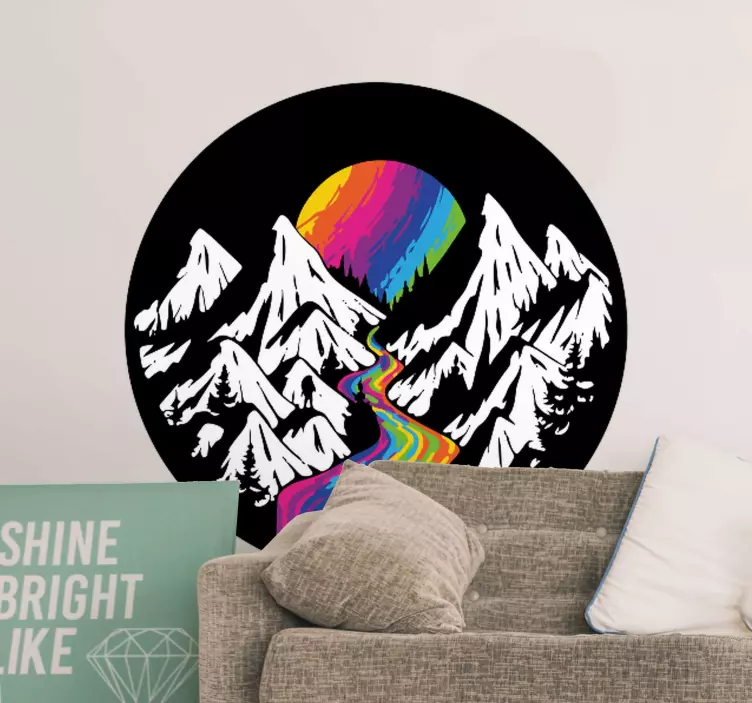 Rainbow Mountain Scene nature wall sticker - TenStickers