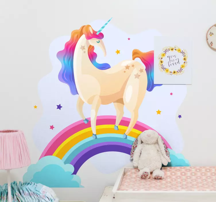 Rainbow unicorn  Movie sticker - TenStickers
