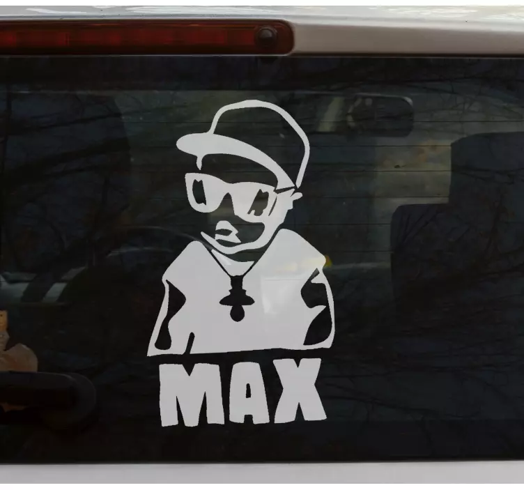 Rapper baby with pacifier baby on board sticker - TenStickers