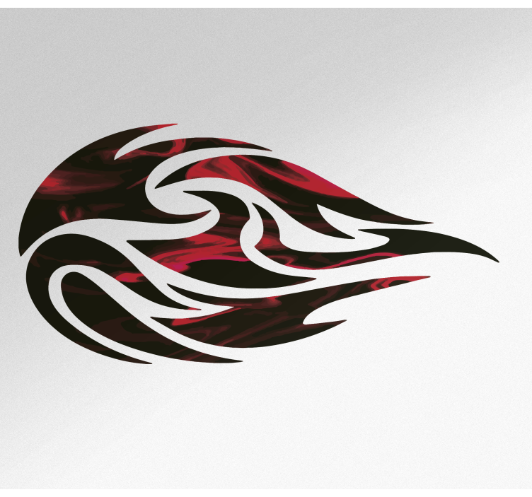 Red flames tribal car sticker - TenStickers