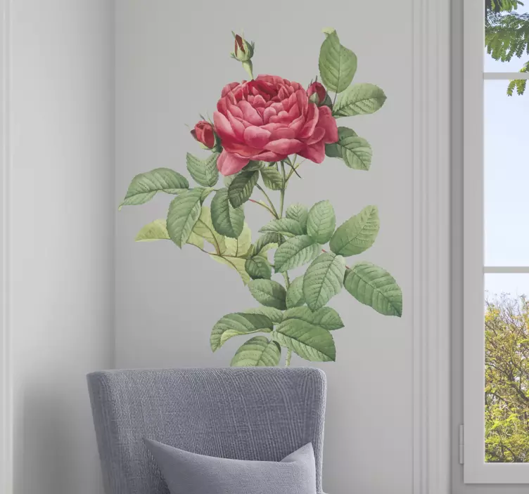 Red rose Living Room Wall Decor - TenStickers
