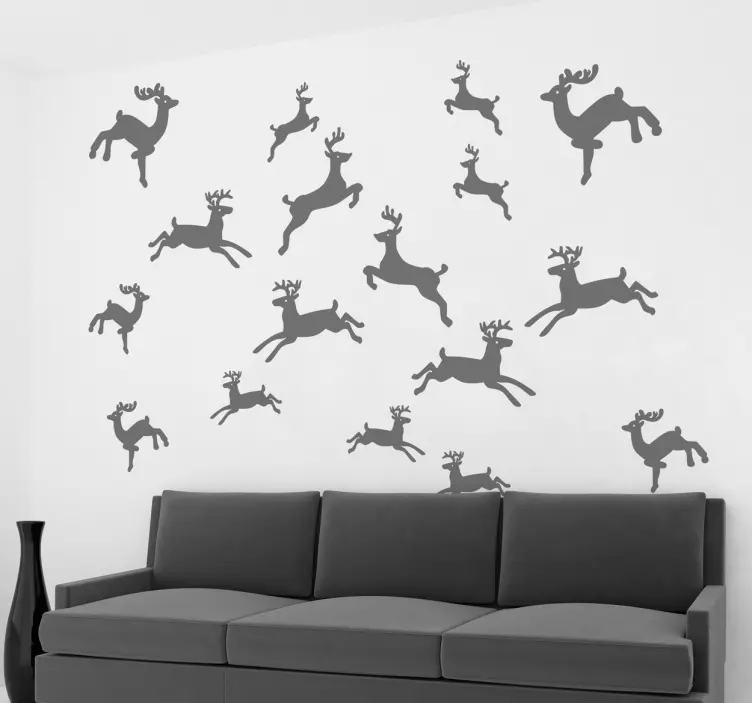 Reindeer Collection Christmas Decal - TenStickers