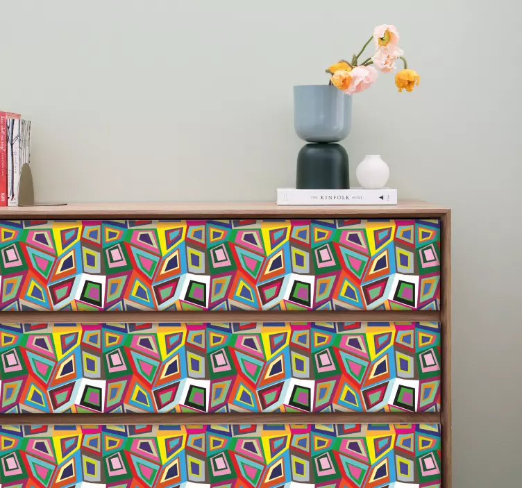 Retro Abstract Wall Sticker - TenStickers