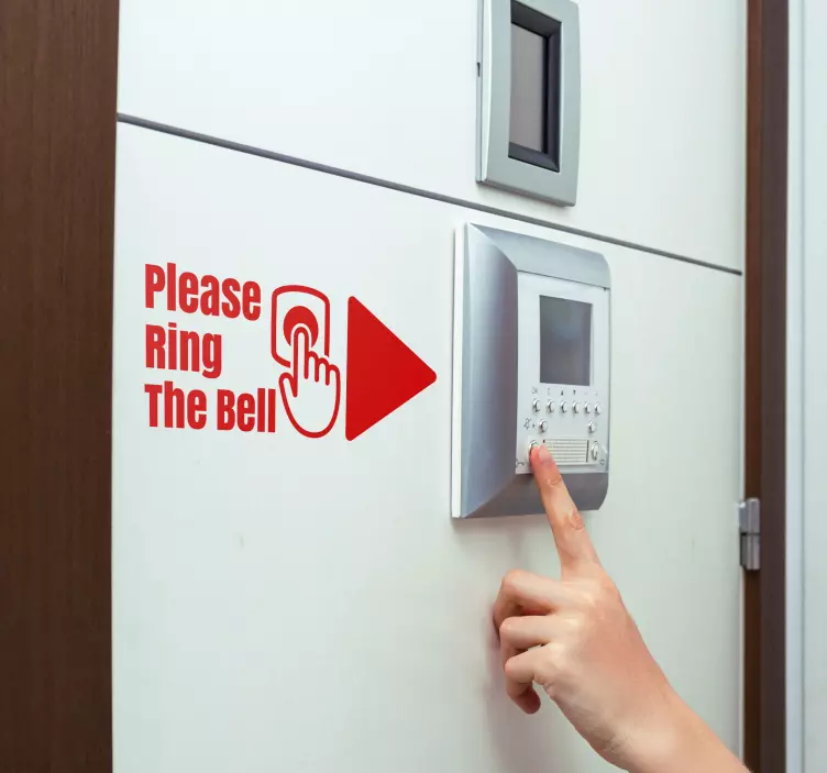 Ring bell vinyl sign sticker - TenStickers