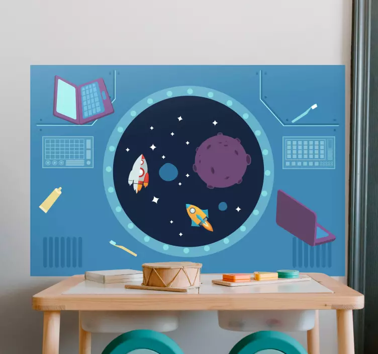 Rocket Adventure Scene space wall sticker - TenStickers