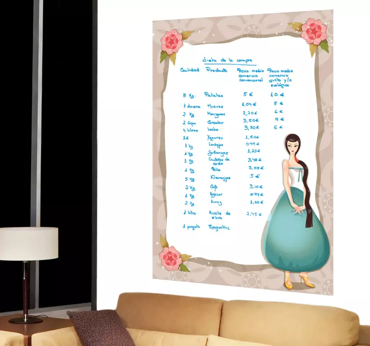 Romantic Lady Whiteboard Sticker - TenStickers