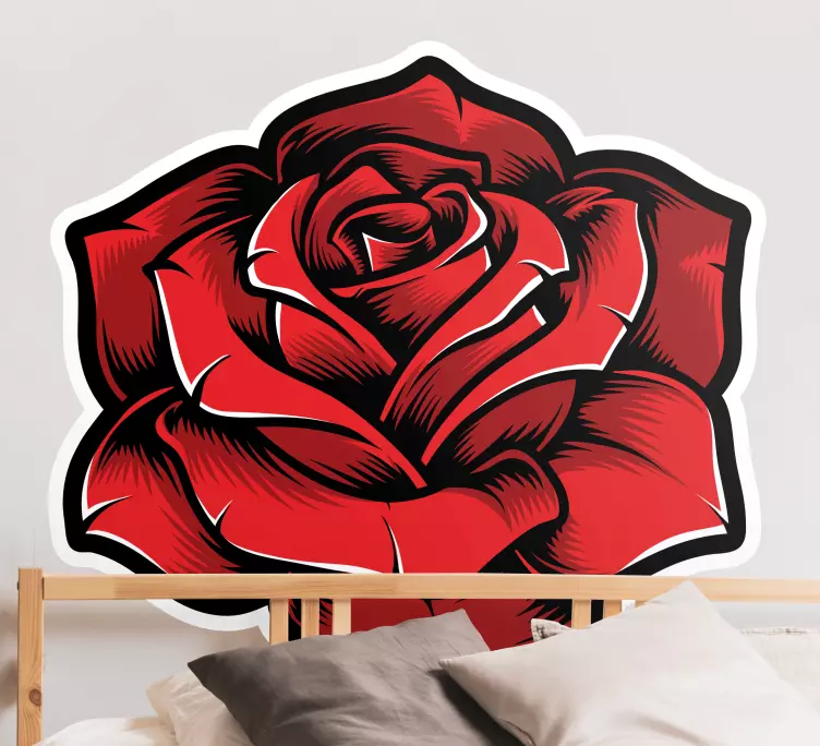 Rose on white door sticker - TenStickers