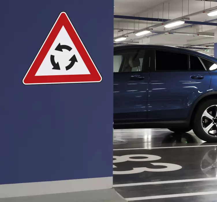 Roundabout sign wall sticker - TenStickers